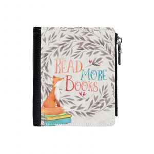Portefeuille Lire plus de livres- Fox=42 Compact en Simili-Cuir Porte-Cartes Fermeture Éclair Homme Femme Ad - Neuf