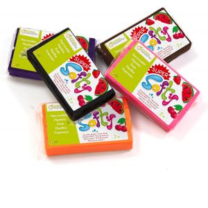 MY MANDARINE SO0880005K01C Lot de 5 pains de 350 g de PATE A MODELER SuperSofty &Agrave; partir de 2 ans Couleurs assorties de BASE - Neuf