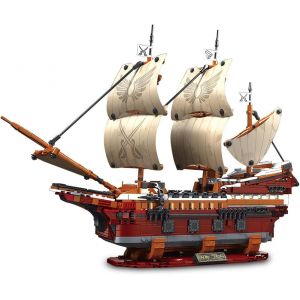 T2147 Kit De Blocs De Construction De Modèle De Bateau Mayflower, 2284 Pièces Moc - Grand Bateau À Voile - Collection De Bâtiments Modulaires Avec Éclairage, Jouet De Montage - Cadeau Pour - Neuf