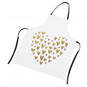 Hjlian Tablier De Cuisine Unisexe Avec Motif Cour Dore, Ideal Pour La Maison, La Cuisine Ou Les Cafes, Blanc - Neuf