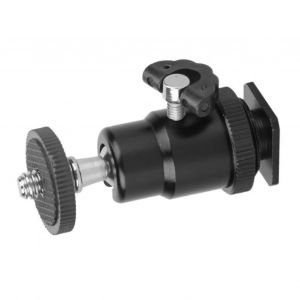 Mini rotule panoramique a 360 degres pour trepied, rotule en aluminium pour camera avec griffe porte-accessoire pour microphone et lumiere - Neuf