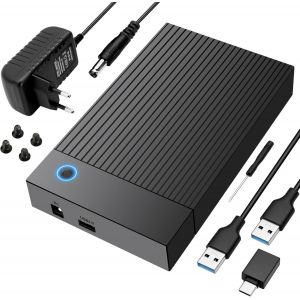 Boitier Disque Dur 3.5, 6Gbps Station D'Accueil Pour Disque Dur Usb 3.0 Sata Hdd Pour Disque Dur Sata 2,5""/3,5"" Sata Hdd/Ssd, Adaptateur Disque Dur Avec Adaptateur Secteur 12 V/2 A, Uasp - Neuf