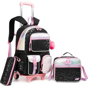 Cartable A Roulette Fille Primaire, Sac Dos Roulettes Pour Filles, Sac A Roulette Fille Pour Primaire Scolaire, Voyage, Cartable A Roulette Fille Ce1 - Neuf