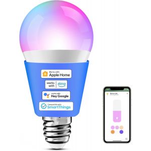 Ampoule Connectée, Ampoule Led Intelligente Compatible Avec Apple Homekit, Alexa Et Google Home, E27 2700k-6500k Rgbcw Ampoule Wifi Dimmable Multicolore[Amp742069] - Neuf