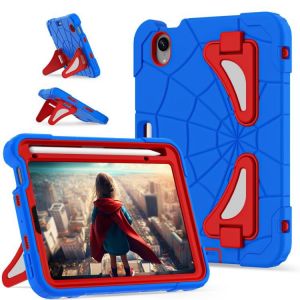 Coque Antichoc En Silicone + Pc Pour Ipad Mini 2024 / Mini 6 - Bleu Rouge - Neuf