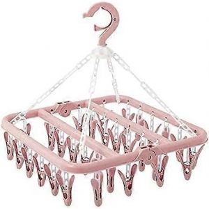 Cintre de sous-v&ecirc;tements avec 32 clips Pince &agrave; v&ecirc;tements pliable Porte-v&ecirc;tements Porte-v&ecirc;tements coupe-vent pour b&eacute;b&eacute; Clo - Neuf
