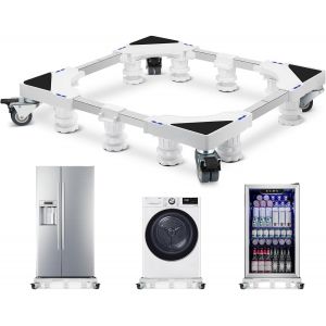 Soporte Mejorado Para Lavadora Y Secadora Ajustable De 61-78cm, Capacidad De 300kg, Base Estable Con 10 Pies Y 4 Ruedas Para Secadora, Muebles, Lavadoras Más Grandes, Frigoríficos, Blanco - Neuf