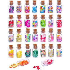 KALANKA-30 Pi&egrave;ces Accessoires Maison de Poupee, Objet Miniature Mini Bocaux en Verre avec Tranches de Fruits, Cuisine Miniature Accessoires pour Maison Miniature, Mini Nourriture - Neuf