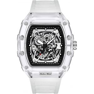 Eryi-Tonneau Montre Bracelet Décontractée Pour Homme Avec Bracelet En Silicone Souple - Neuf