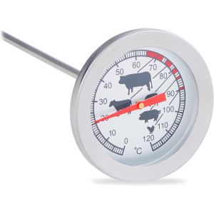 KAL-Thermomètre À Viande Pour Le Four Analogique, Thermomètre À Sonde En Inox 20 Cm - Neuf