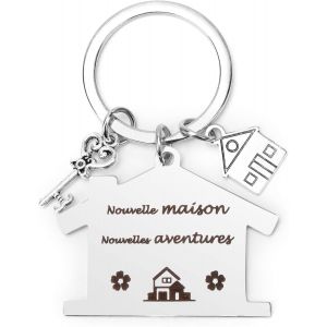 KAL-Porte Clef Personnalisable Maison - Idée Cadeau Original Pour Couple Et Crémaillère - Neuf