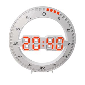 Horloge murale de salon 3D LED,horloge murale portable,horloge &eacute;lectronique portable avec &eacute;cran de saut de seconde - Neuf