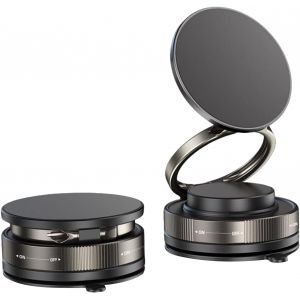 KALANKA-Support T&eacute;l&eacute;phone Voiture Magn&eacute;tique avec Ventouse Vacuum, Support Voiture 360&deg; Rotatif et Pliable, Porte T&eacute;l&eacute;phone Portable Voiture Ultra Stable pour iPhone 16 15 14 13 12 Pro Max - Neuf