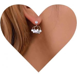 Kal-Boucles D'oreilles Perles De Cristal Vintage Boucles D'oreilles Pendantes En Cristal Brut Boucles D'oreilles Chandelier Boucles D'oreilles Cercle De Cz Bijoux Pour Femmes Et Filles - Neuf
