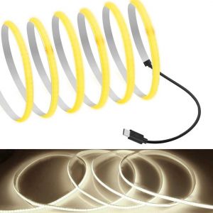 Eryi-Dc 5v Type C Cob Ruban Led Blanc Chaud 3000k 320led/M 11w/M Luminescence Uniforme Cri 93+ Haute Luminosité Non Étanche Découpable Bande Led Pour Maison Chambre Cuisine Décorer(2m,4000k) - Neuf