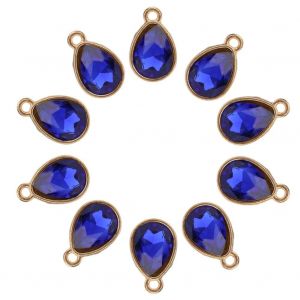 10pcs 19x12.5mm Goutte D'eau Forme Pendentif Diy Bijoux Accessoire Strass Alliage D&eacute;coration Fournitures D'artisanatroyalblue - Neuf