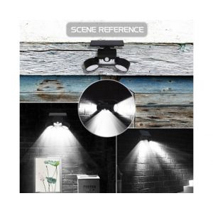 Projecteurs de s&eacute;curit&eacute; solaires &agrave; d&eacute;tecteur de mouvement avec double t&ecirc;te d'&eacute;clairage et 30 LED - Neuf