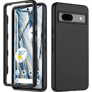 LORANKA-OttPlusCase pour Google Pixel 7A &iquest; Coque antichoc de qualit&eacute; militaire avec protecteur d'&eacute;cran int&eacute;gr&eacute;, protection int&eacute;grale &agrave; 360&deg; pour 5G (noir) - Neuf