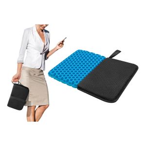 Coussin de si&egrave;ge pliable en gel pour les voyages et les activit&eacute;s de plein air, avec housse antid&eacute;rapante - Neuf