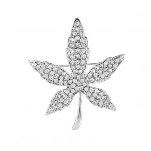 Femmes Feuille D'érable Broche Élégant Alliage Broche Bijoux Avec Décoration De Strass - Neuf