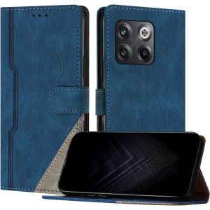 Kal-Étui Pour Oneplus Ace Pro/Oneplus 10t, Housse En Cuir Pu Avec [Protection Antichoc Tpu] [Fonction Support] [Porte-Cartes ] Antichoc Magnétique Coque Pour Oneplus Ace Pro - Bleu - Neuf