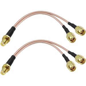 LETNERNY-Sma Y Lot De 2 Câbles Répartiteurs Sma Femelle Vers Double Mâle Coaxial Rg316 Pour Module De Carte Réseau Gsm/Gprs/Wifi - 15 Cm - Neuf
