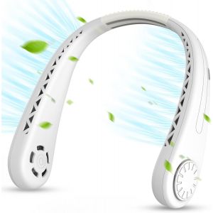 Ventilateur de Cou Portable,Ventilateur Portable,Mini Ventilateur de Cou Silencieux Rechargeable,Trois Vitesses R&iquest;&iquest;glables, Batterie 4000 mAh,Ventilateur de Cou de Voyage de Bureau de Sport - Neuf