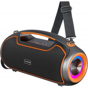 MEVRONISSHOP-Enceinte Bluetooth Portable puissante avec 2*subwoofer, 200W en cr&ecirc;te/Basses Renforc&eacute;es/Autonomie 24 hrs/IP65 l'ext&eacute;rieur Haut Parleur Bluetooth/DPS/TWS/TF/USB/AUX&iquest;pour F&ecirc;tes/Voyage/f&ecirc;te - Neuf