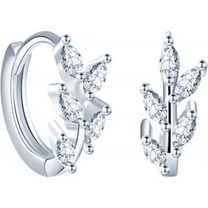 Kalhx-S925 Boucles D'oreilles En Argent Sterling Pour Femmes Zircon Epi De Blé Boucles D'oreilles Créoles Hypoallergénique Dames Boucles D'oreilles Femme Maman Amie Épouse S?ur Cadeaux D'anniversaire - Neuf
