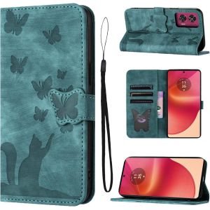 KAL-Housse Protection Pour Motorola Edge 50 Fusion 5G 6.7 Pouces Mat&eacute;riau En Cuir Pu Coque Edge 50 Fusion Avec Fentes Pour Cartes Coque Edge 50 Fusion Vert - Neuf