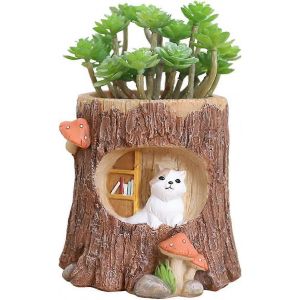 Pots succulents suspendus de 4 pouces avec trous de drainage,petits pots de plantes incassables-plantes non inclus (chat) - Neuf