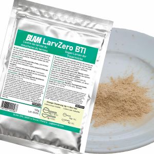 LarvZero BTI 100g - Larvicide naturel contre les mouches du terreau (Sciaridae) - Bacillus Thuringiensis Israelensis concentr&iquest;&iquest; pour 50L de solution - Neuf