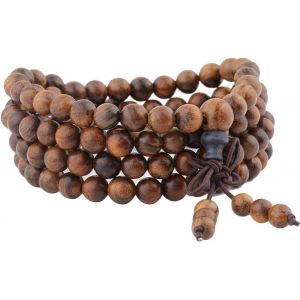Eryi-Mala Bracelet Perlé Unisexe, Élastique Protection Collier Bouddhiste De 108 Perles En Bois Avec N?ud Chinois 25 - Neuf