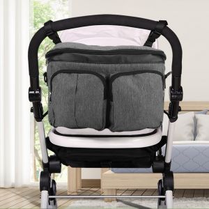 Sac De Rangement Suspendu Pour Poussette De Bebe, Grande Capacite, Porte-Biberon, Porte-Gobelet - Neuf