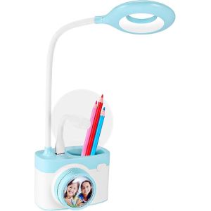 Lampe De Bureau Led,Lampe De Table Rechargeable Avec Port De Charge Usb Et Porte-Stylo,Tuyau M&eacute;tallique Flexible &Agrave; 360&deg;,Gradation En Continu Et 2 Modes De Couleur - Neuf