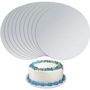 10 Pcs Support Gateau Rond,Supports À Gâteaux Ronds 20 Cm,Plateaux À Gâteau Ronds,Plateau Gateau Carton Rond,Plateau Gâteau,Base De Gâteau En Carton Pour Transport De Gâteaux(Argent) - Neuf