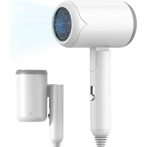 Seche Cheveux Pliable, 1200w Sèche Cheveux De Voyage Pliable, Seche Cheveux Ionique, 3 Températures, Seche Cheveux Voyage, Protection Contre La Surchauffe, Pour Famille Voyage Salons (Blanc) - Neuf
