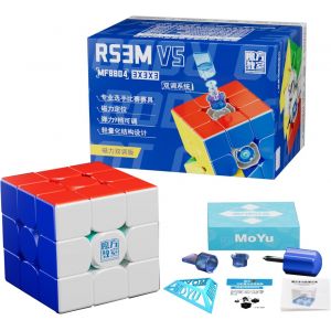 RS3M V5 2023 Magnetic Dual Adjustment 3x3 Speed Cube,Professional 3x3 Puzzle Cube Stickerless RS3M V5 Magnetic Master Cube (Magnetic Dual Adjustment) Gift for Speed Cuber - Neuf
