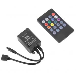 HJLIAN Mini controleur de bande lumineuse LED, variateur, 20 boutons, telecommande musicale infrarouge, DC12-24 V - Neuf