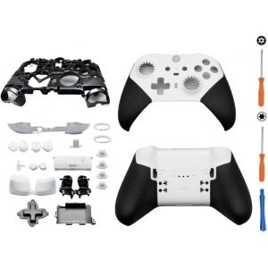 Jeu De Coquilles De Boîtier Complet De Remplacement Pour Xbox Manette Elite Series 2 U2013 Core, Inclure Étui Coque Cadre Central Abxy Lt Rt Boutons Lb Rb Bumper Accessoires Outils, Blanc - Neuf