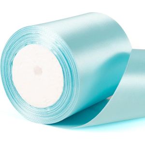 Ruban De Satin Bleu Ciel De 10 Cm De Large,10 Cm D'&eacute;paisseur,D&eacute;coration De Voiture De Mariage Pour Emballage Cadeau,Bouquet Artisanal,Emballage De G&acirc;teaux - Neuf