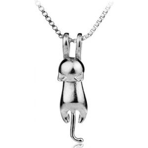 Collier Avec Pendentif Chat En Argent Sterling 925 Pour Les Femmes Et Les Filles - Neuf
