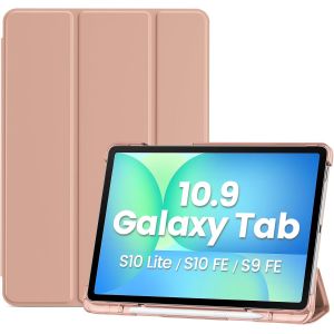 LORANKA-Coque pour Samsung Galaxy Tab S10 Lite 10,9"" 2025 (SM-X400), pour Tablette Samsung S10 FE (X520) et S9 FE (X516), Fente Stylet Int&eacute;gr&eacute;e, Fermeture Magn&eacute;tique, Veille/R&eacute;veil Auto -Or Rose - Neuf