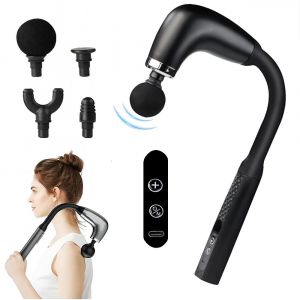 Pistolet De Massage Fascial Portable,Pistolet À Percussion Électrique,Masseur De Relaxation Du Corps Avec Écran Tactile Led,4 Têtes De Massage Remplaçables - Type Type C Charge - Neuf
