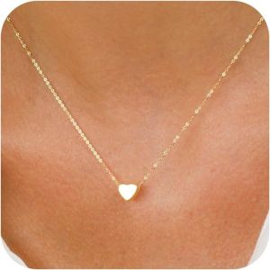 Kal-Collier En Or 18 Carats En Forme De Coeur Pour Femme Et Fille - Cha&icirc;ne Avec Bo&icirc;te Rose, L - Neuf