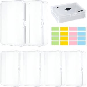 Chenquansarl-Lot De 6 Petites Boîtes De Rangement Avec Couvercle, 4 Boîtes De Rangement Pour Cartes 10,5 × 7,5 × 2,5 Cm Et Boîte De Cartes À Jouer 12,5 × 8,5 × 3,5 Cm, Boîte En Plastique Avec Couverc - Neuf