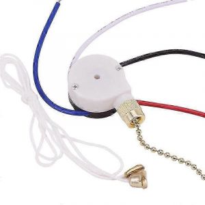 Kit d'interrupteur pour ventilateur de plafond 3 vitesses 4 fils, interrupteur de contr&ocirc;le de vitesse &agrave; glissi&egrave;re, interrupteur &agrave; tirette ZE-208S - Neuf