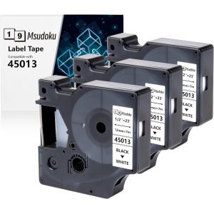 TIANYI-3 Pack Compatible avec Dymo D1 Bande Étiquettes 45013 S0720530 Remplacement pour Dymo Label Maker Refills 12mm x 7m pour Imprimante LabelManager 160 210D 280 360D 420P PnP, Noir sur Blanc - Neuf