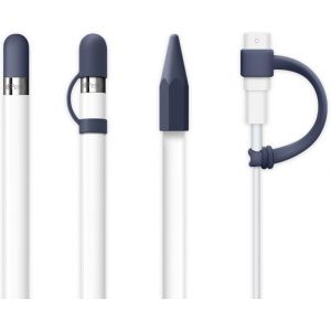 ERYI-[4-Piece] For Apple Pencil Cap/Apple Pencil Tip Cover/Cable Adapter Tether/Apple Pencil Cap Holder For Ipad Pro Pencil, Midnight Blue - Neuf