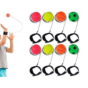 Lot de 8 ballons d'entra&icirc;nement avec sangles de poignet pour le retour de balle - Neuf